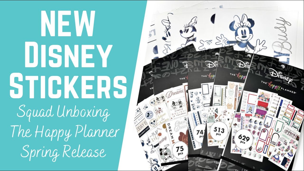 NEW Disney Stickers - The Happy Planner Squad Unboxing Spring 2022 - Sticker Flip Through