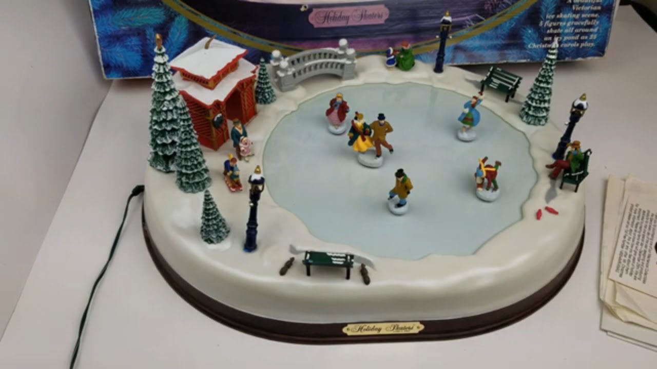 1995 Mr Christmas Holiday Skaters Victorian Ice Skating Rink Animated Musical Ebay Mercari Showcase