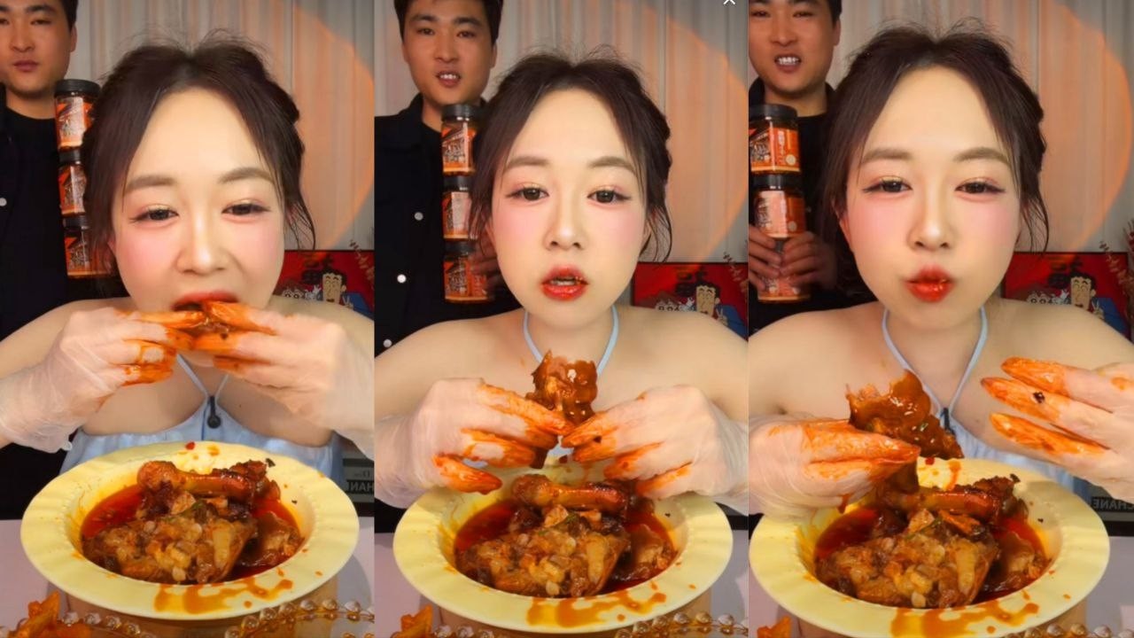 SPICY CHINESE MUKBANG: BRAISED PORK BELLY & CHILI OIL FEAST ASMR