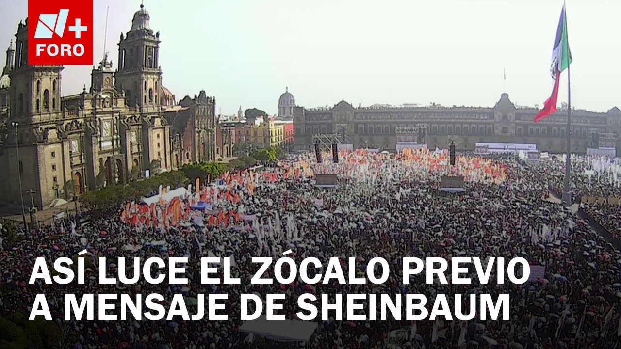 Sheinbaum conmemora 7 a&ntilde;os de la 4T ante miles de simpatizantes en el Z&oacute;calo - S&aacute;bados de N+ FORO