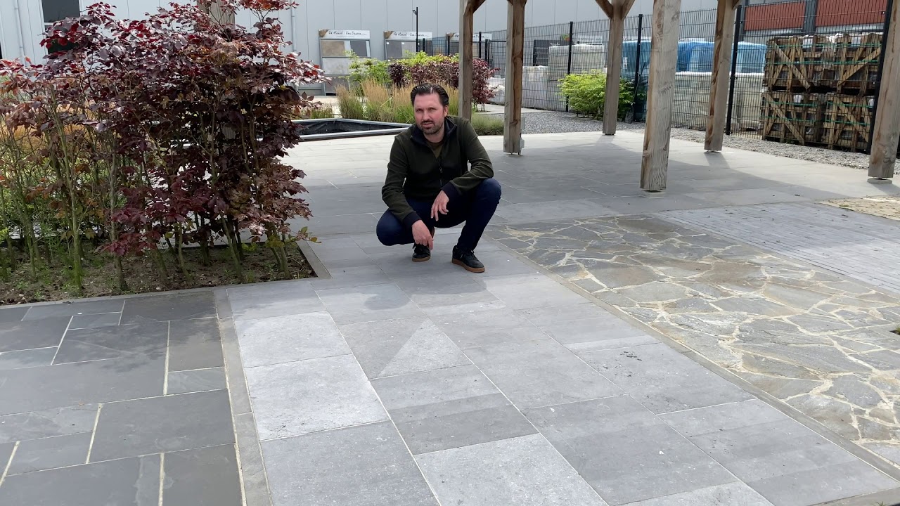Belgisch Hardsteen Raamzaag Gezaagd Terrastegels Outdoor Buiten Tuin