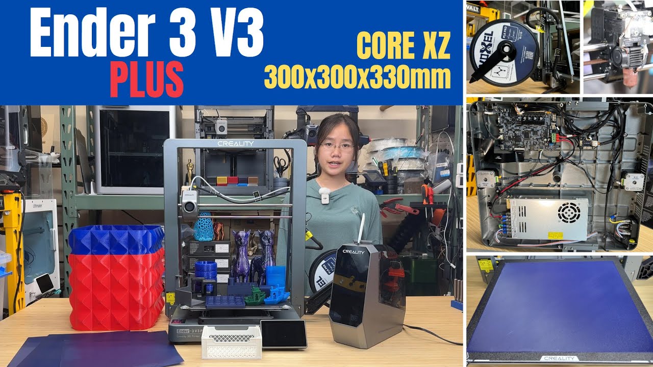 Обзор Creality Ender 3 V3 PLUS: CoreXZ, литой портал, объём печати 300x300x330 мм