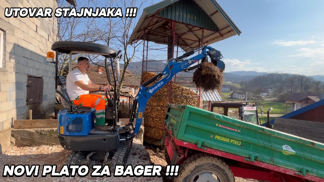 NOVI PLATO ZA BAGER SMO NAPRAVILI, UTOVAR STAJNJAKA IDE ODLIČNO S TIM UČIM SE RUKOVATI SA BAGEROM...