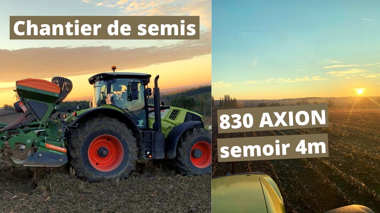VLOG : chantier de semis avec un CLAAS et un semoir AMAZONE