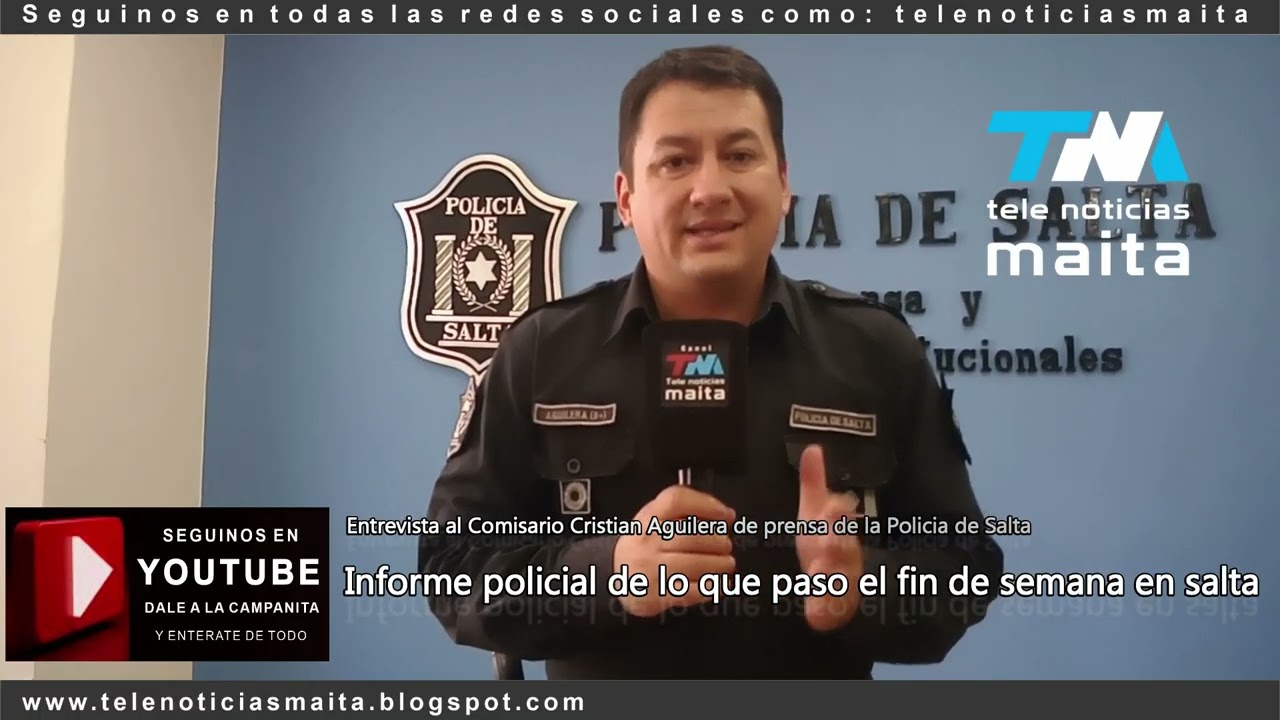 Salta Policiales informe desde el 9 al 12 de Enero 2026