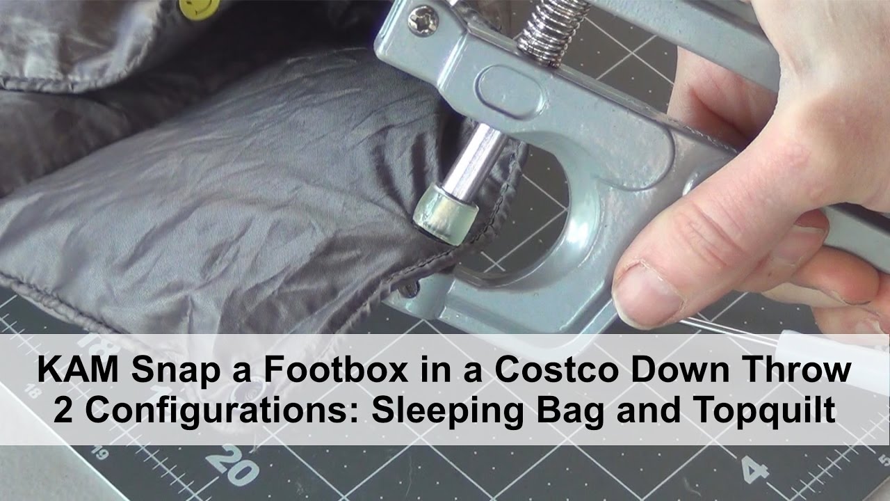 KAM Snap a footbox in a Costco Down Throw, 2 Configurations:  Sleeping Bag and Topquilt
