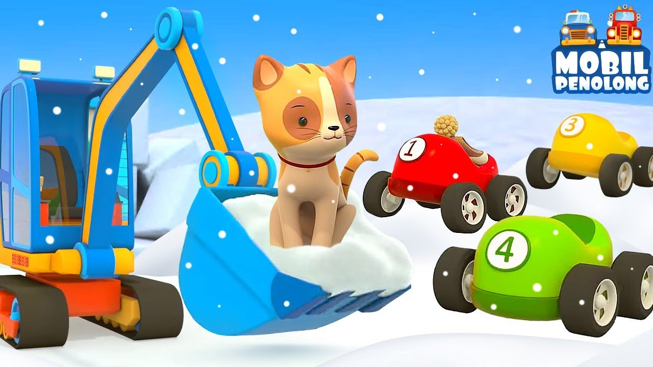 Mobil Penolong Menyelamatkan Anak Kucing dari Bahaya! Kartun Anak tentang Hewan. Game Mobil