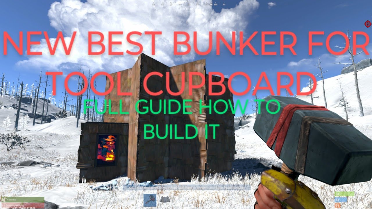 RUST CONSOLE BEST NEW BUNKER FOR TOOL CUPBOARD 40 ROCKETS RAID...