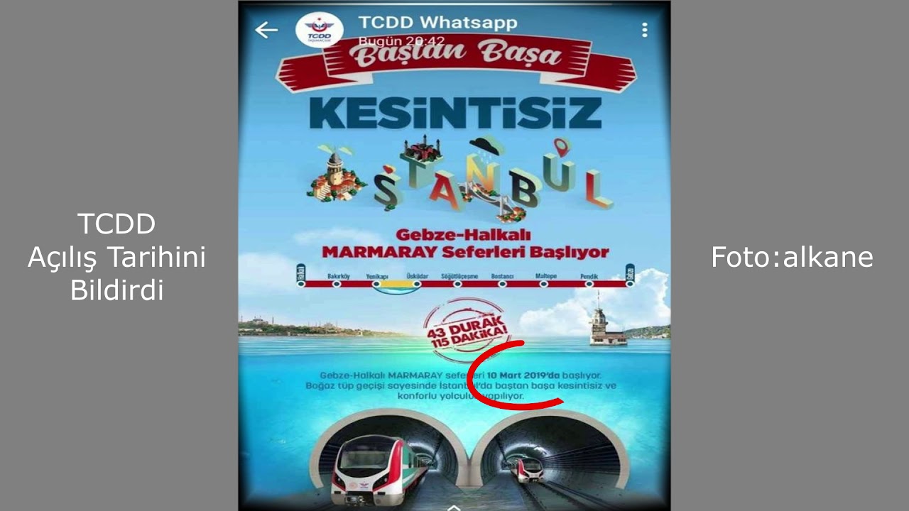 B1 Marmaray Halkalı Gebze Banliy&ouml; Hattı Son Durum : 4 Mart 2019