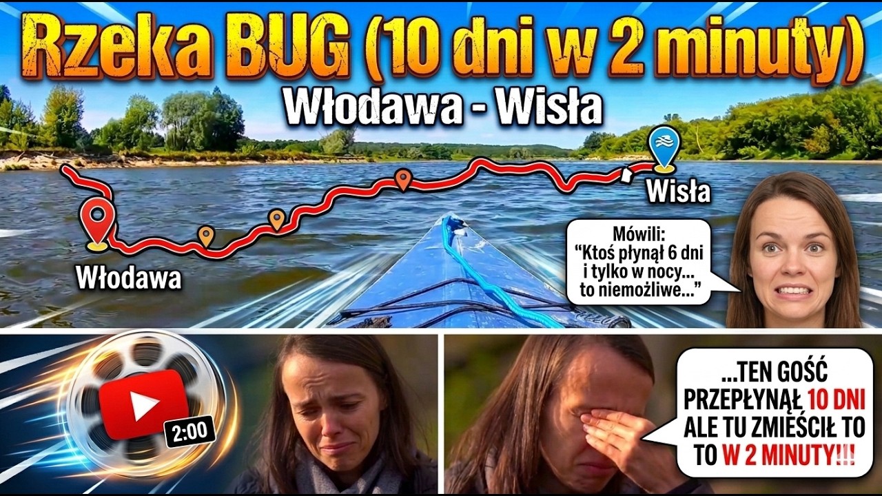 🐬 10 dni - Bugiem z Włodawy ❤️💙 do Wisły w 2 minuty  🛶 🌊💨
