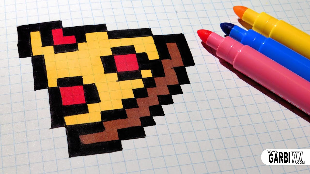 Handmade Pixel Art - How To Draw Easy Pizza #pixelart