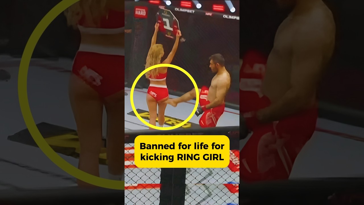 Fighter banned for life for kicking RING GIRL