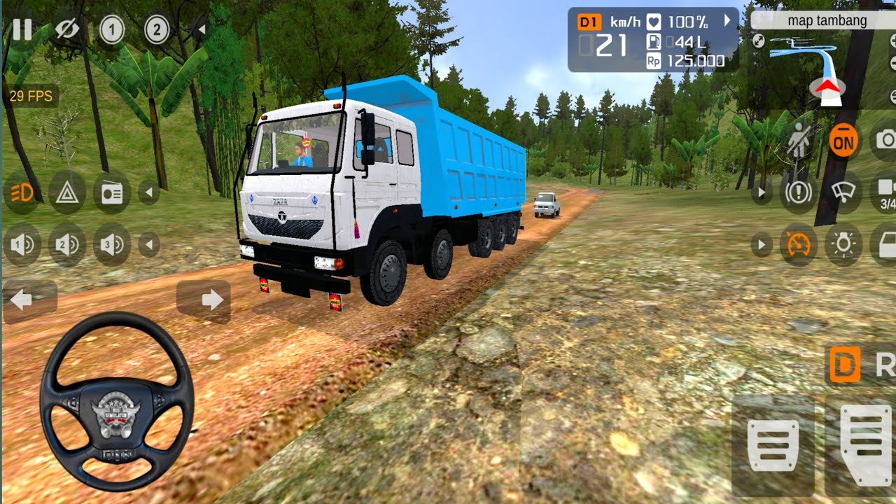 INDIAN TRUCK DRIVING BUS SIMULATOR | INDONESIA MOUNTAIN ROAD | BHARAT BENZ 12X12 TRUCK DRIVING 11