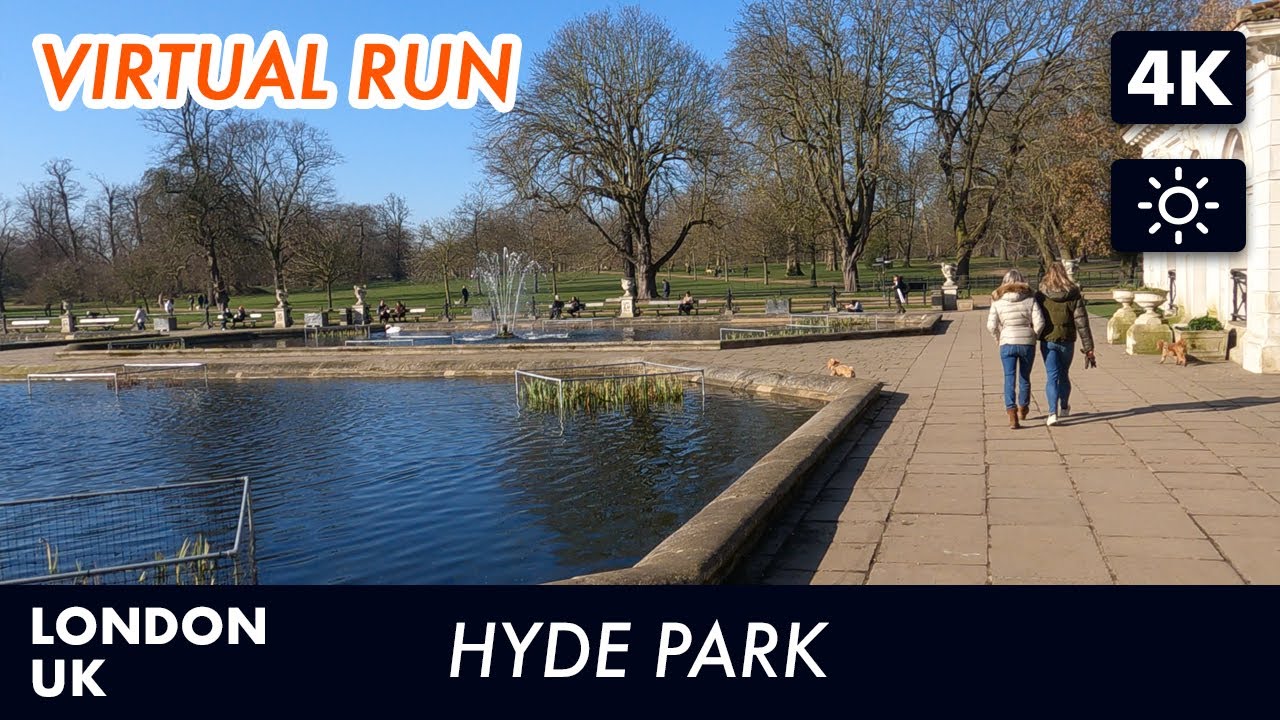 Hyde Park, London, UK Virtual Run | Virtual Running Videos For Treadmill in 4k