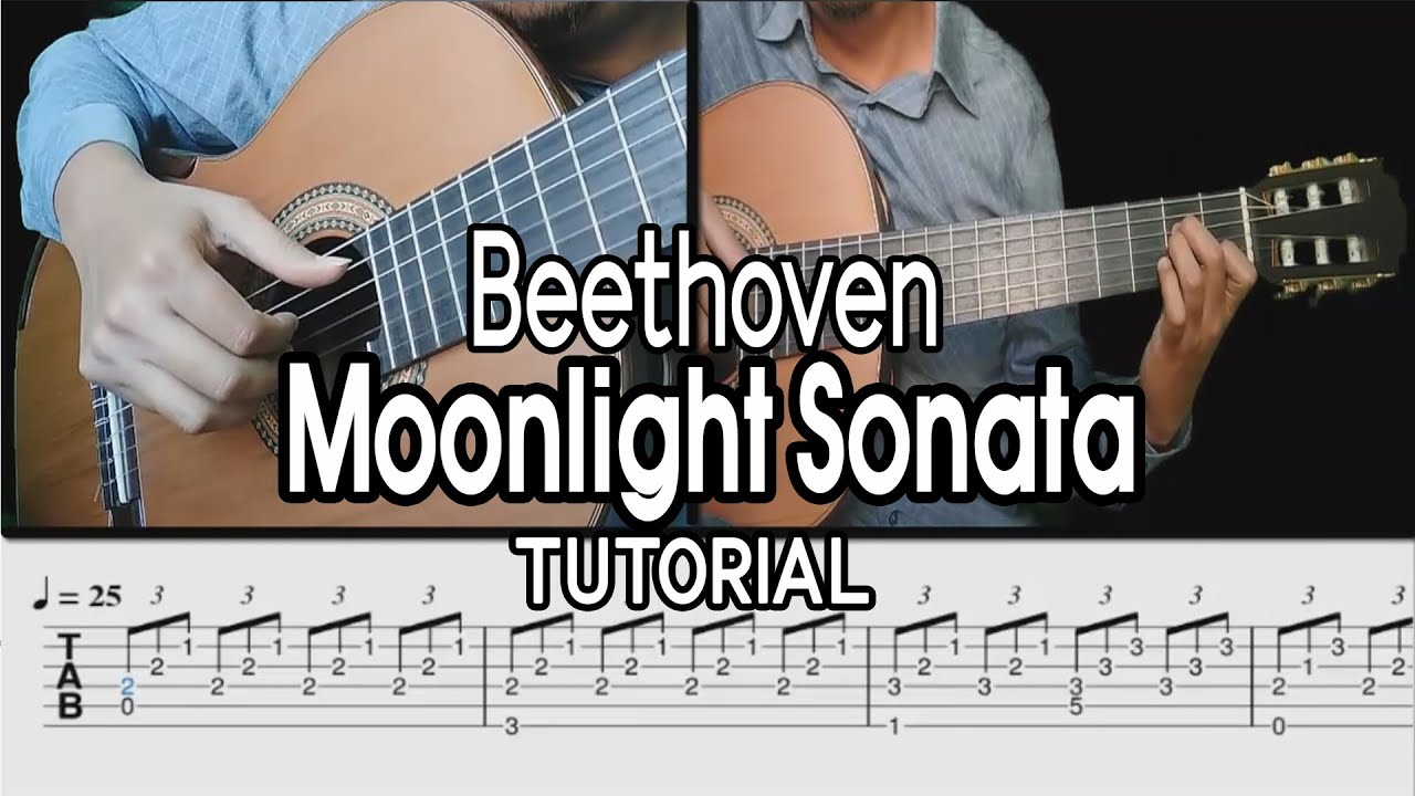 Moonlight Sonata (Claro de Luna) - Beethoven (Guitar Tutorial)