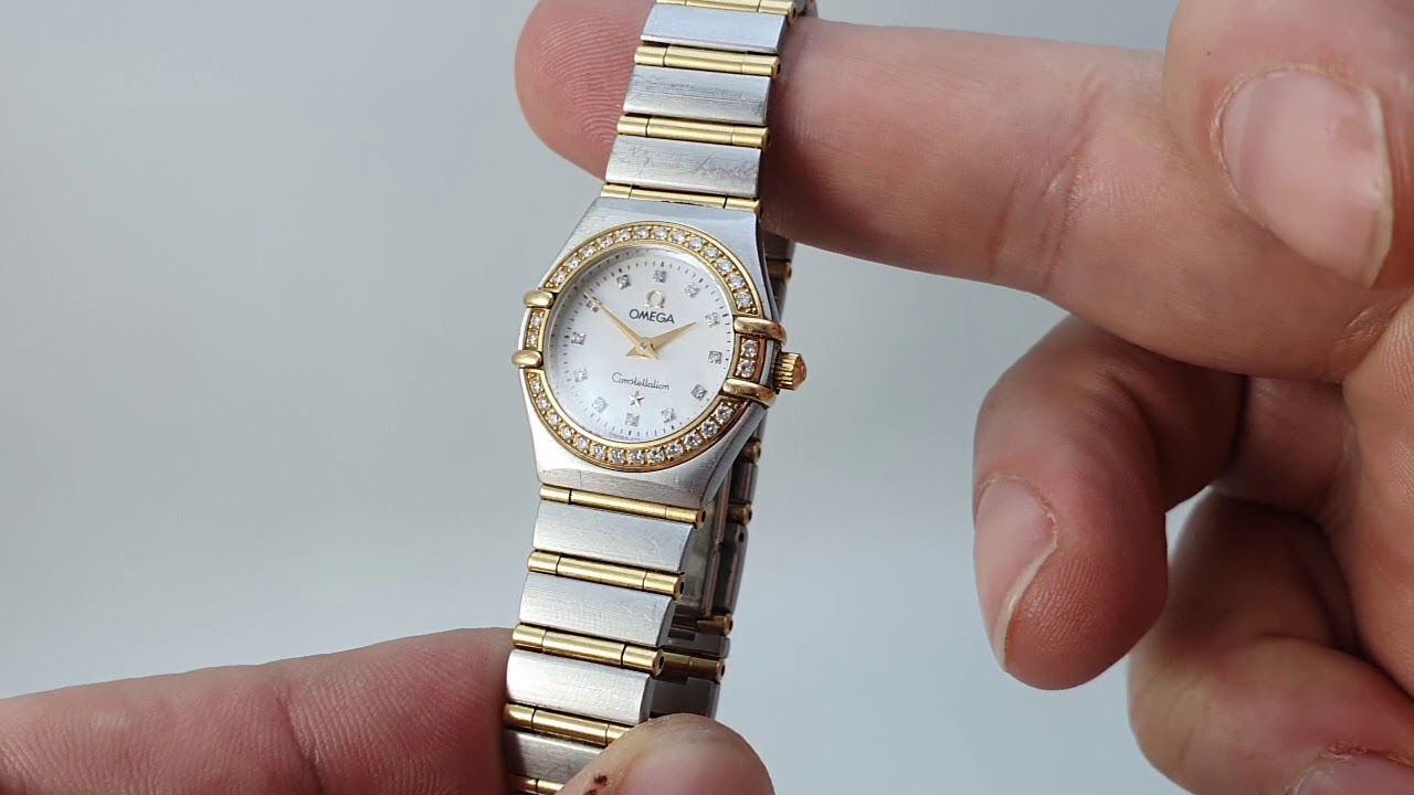 1998 Ladies Omega Constellation with diamond set bezel and dial.  Model reference 1267.70