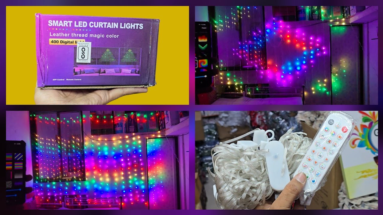 SMART LED CURTAIN LIGHTSL RGB magic color400 Digital li APP  ControlRemote Control 6FEETx10FEET 