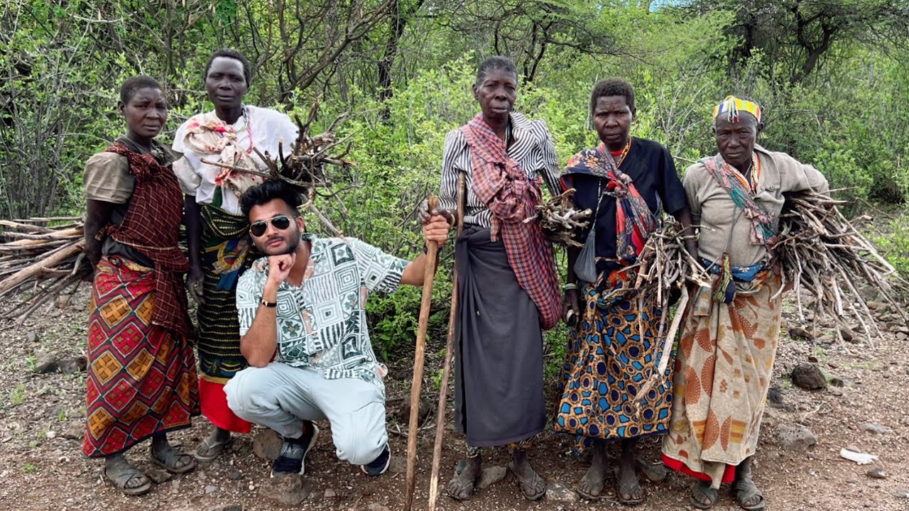 Hadzabe Women’s Everyday Routine in the Forest of Tanzania in Africa