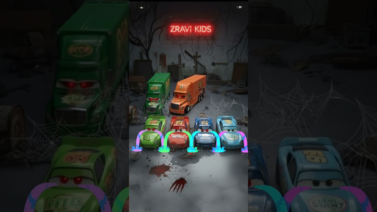 Pixar Cars | Horror McQueen, Bobby Swift with Truck Container #pixarcars #horrormcqueen #cartoys