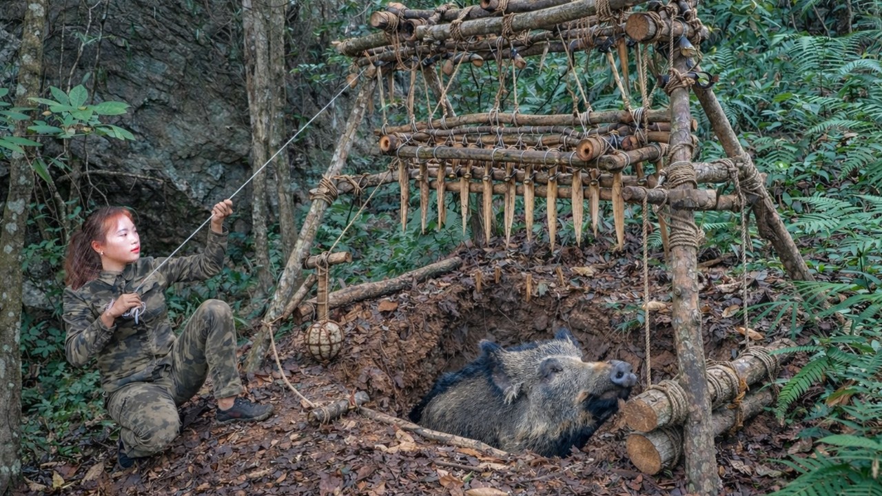 Detecting Wild Boars & Digging Traps Fast | Alone Survival Skills in the Forest