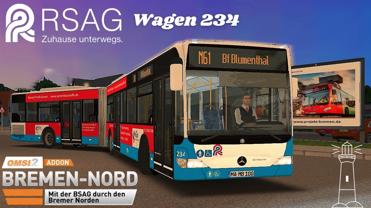 OMSI 2 [60 FPS] - RSAG Wagen 234 🚌🏖️ in der Bremer Nacht! 🌜- Let's Play Omsi 2 [#934]