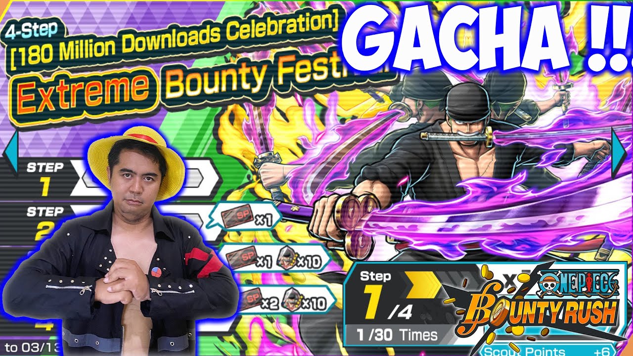 Banner Extreme Zoro Kembali & Bansos 196 RD 🔥🔥- Langsung Gas Gacha - One Piece Bounty Rush
