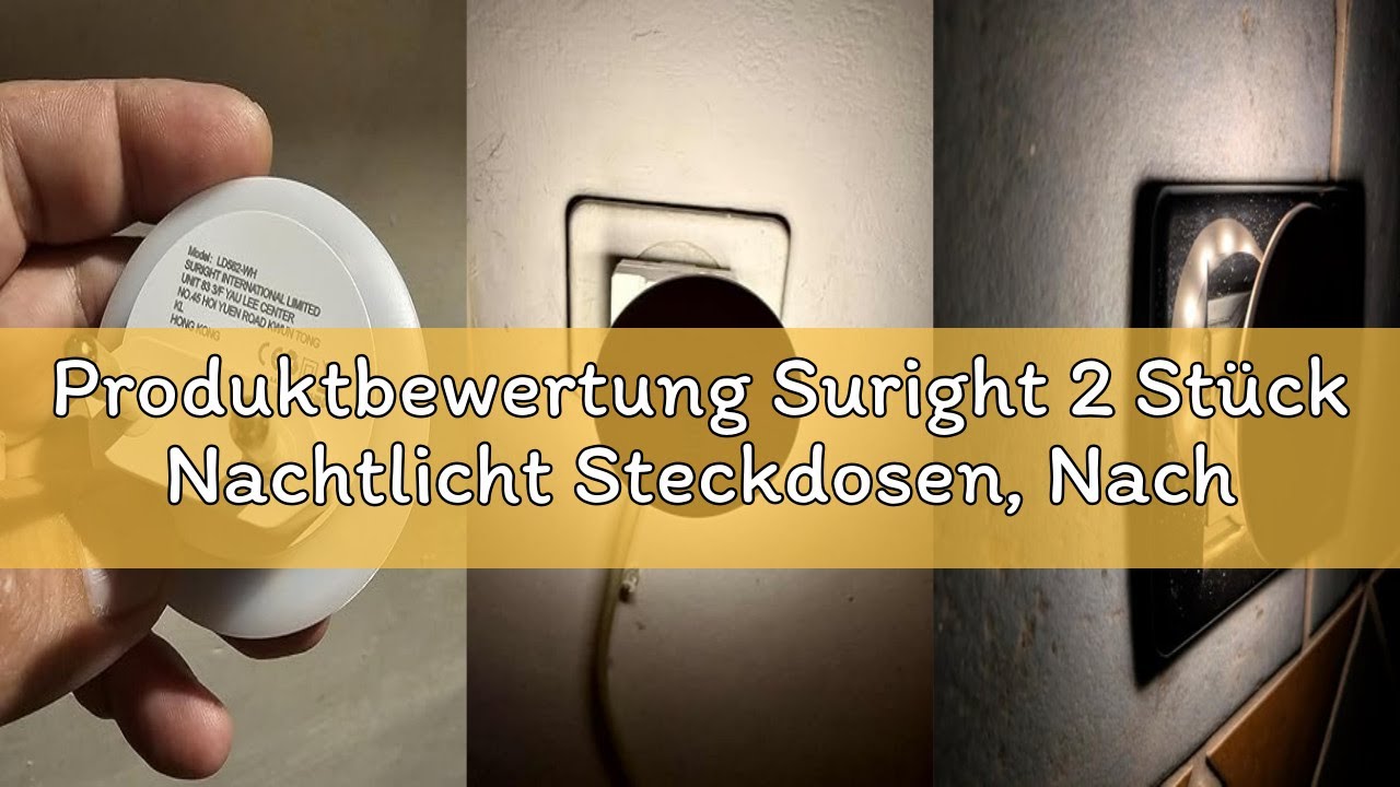 Produktbewertung Suright 2 Stück Nachtlicht Steckdosen, Nachtlichter mit Bewegungsmelder und Dämmeru