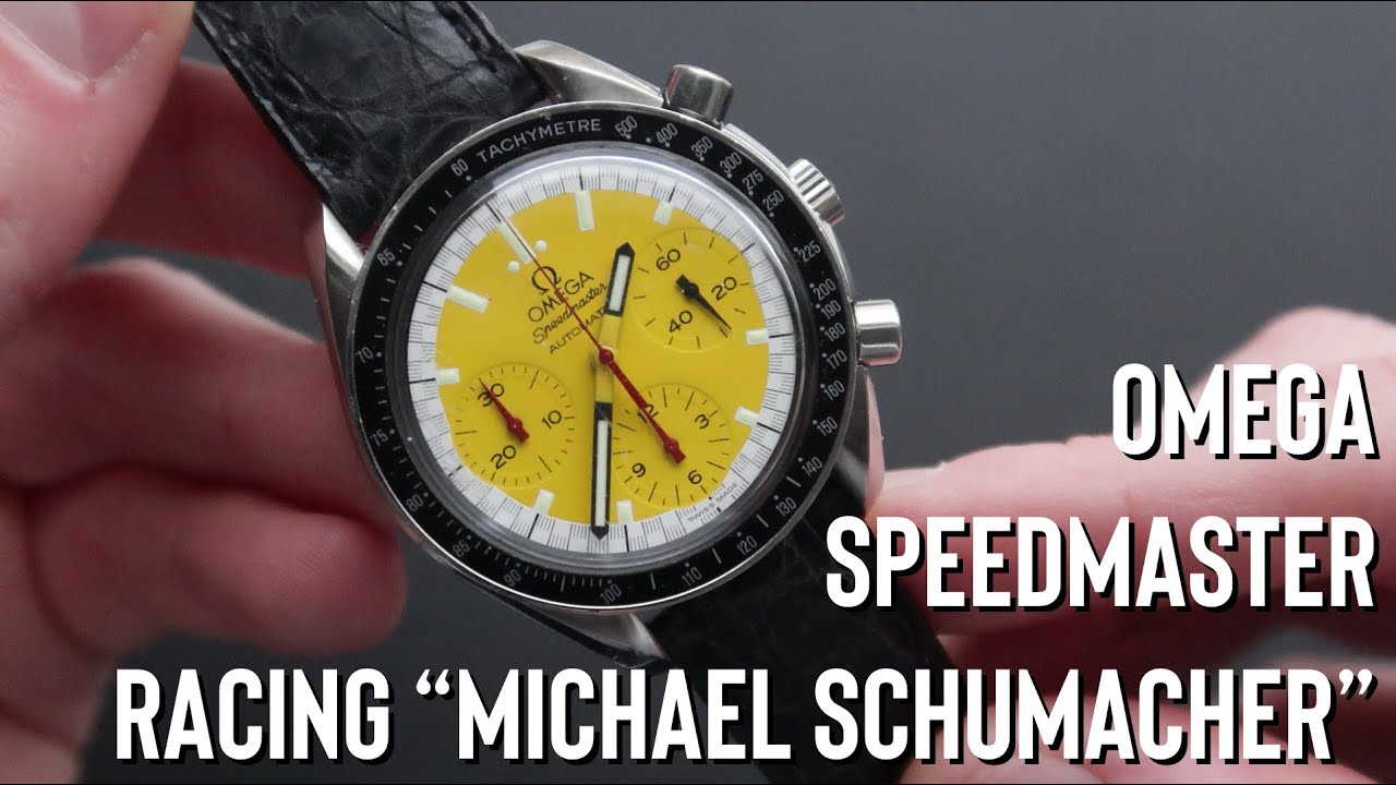 The 1990's Omega Speedmaster Michael Schumacher Racing Automatic Chronograph with Yellow Dial