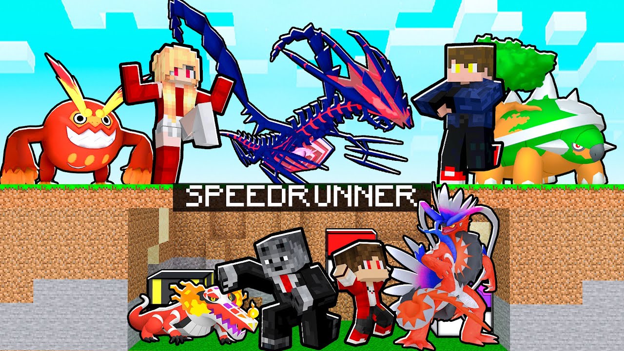 PRIMEIRO MINECRAFT PIXELMON MANHUNT em DUPLA POKEMON ( 2 SPEEDRUNNER vs 2 CAÇADORES )