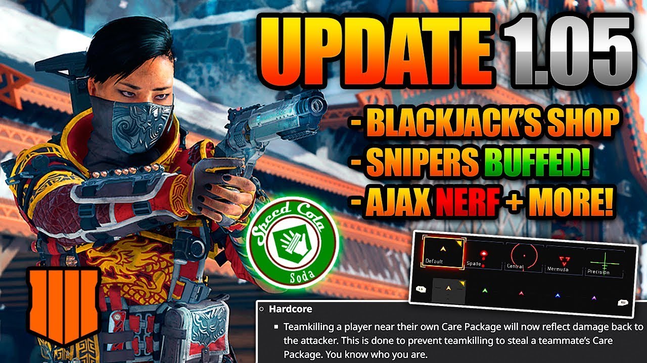 COD BO4 HUGE UPDATE 1.05 -  Ajax NERF, Blackjack Shop, Speed Cola in Zombies, Bug Fixes & more!