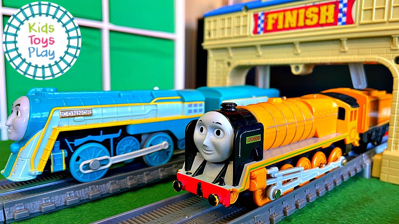 Thomas and Friends | Thomas Train TOMY VS Trackmaster Giant Motorized Race | Fun Toy Trains