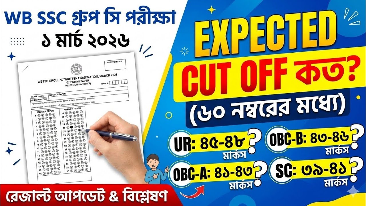 WB SSC GROUP C এর Expected Cut Off 