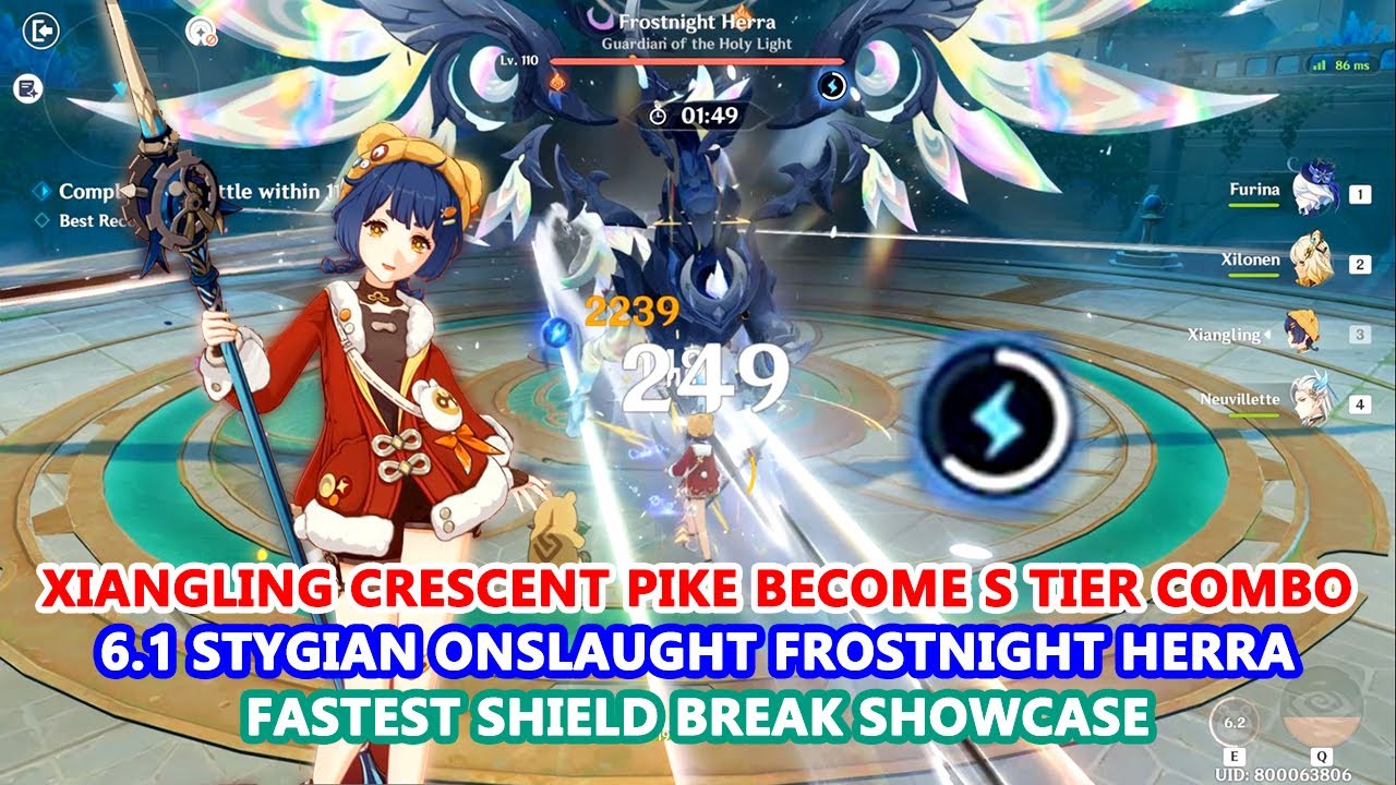 6.1 Stygian Onslaught : Xiangling Crescent Pike become S Tier Combo | Fastest Shield Break Showcase