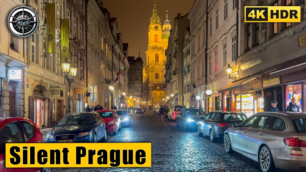 Silent Prague: Empty Streets & Friday Night in Malá Strana | 4K HDR ASMR