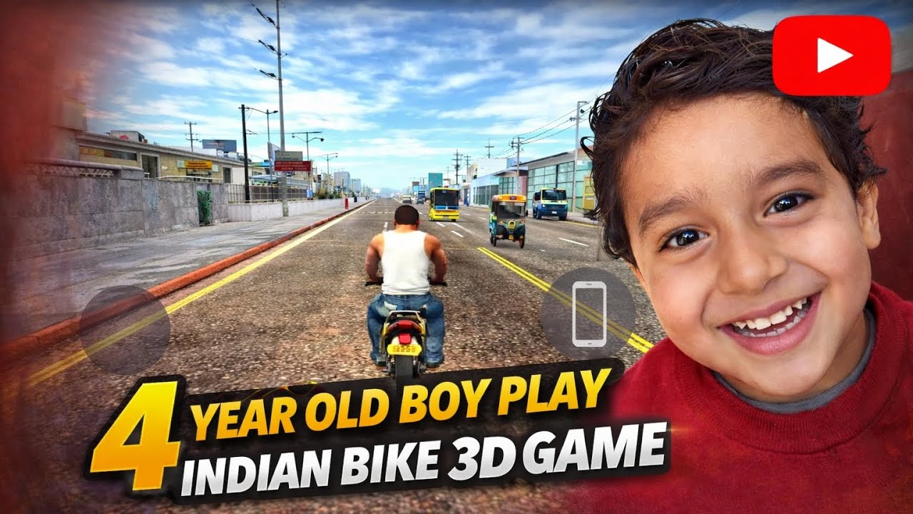 Little 4 Years Old Kid Playing Indian Bike 3D Game | Funny Gameplay @PACTGAMERSS  #indianbike3d 