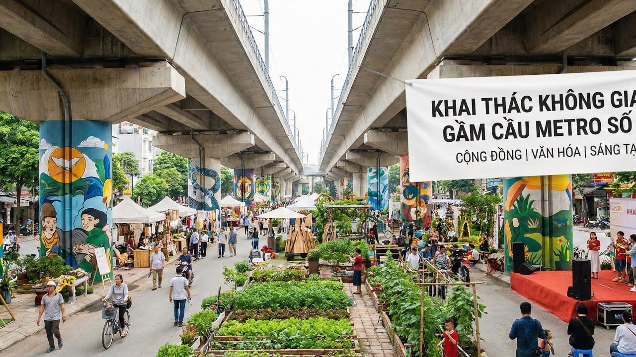 Xây hết không gian gầm cầu Metro số 1