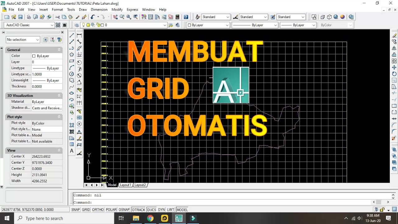 Cara membuat grid otomatis di autocad