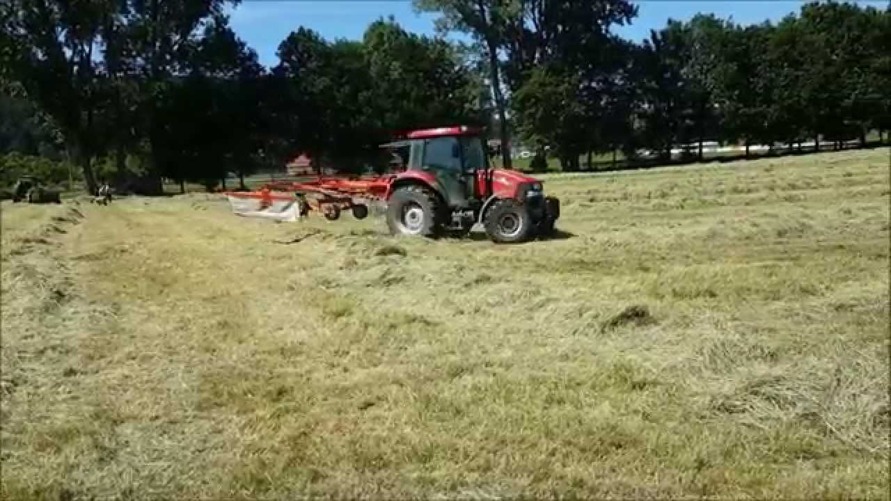 Heuernte 2015 Schwaden mit Case JX 70 und Kuhn GA 4121 GM