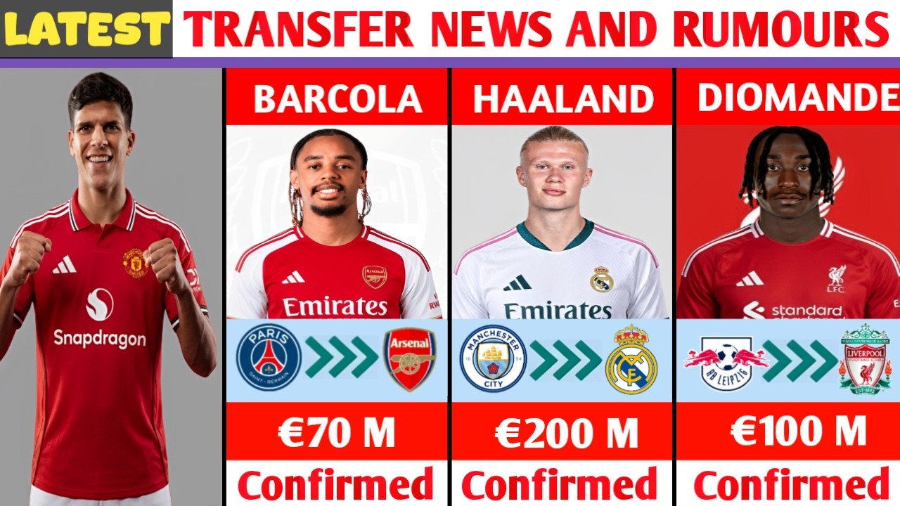 🚨 LATEST CONFIRMED TRANSFERS & RUMOURS!🚨🔥FERNANDES TO MAN UNITED,BARCOLA TO ARSENAL