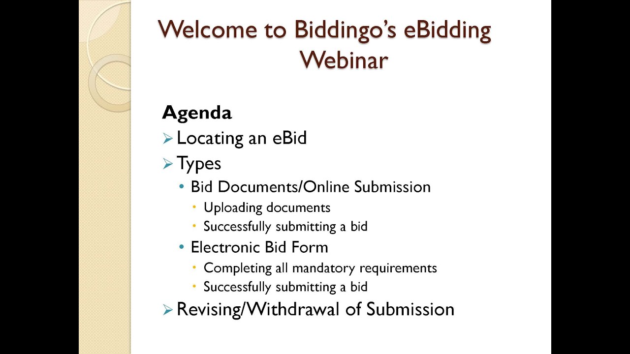 Biddingo Supplier eBidding Webinar