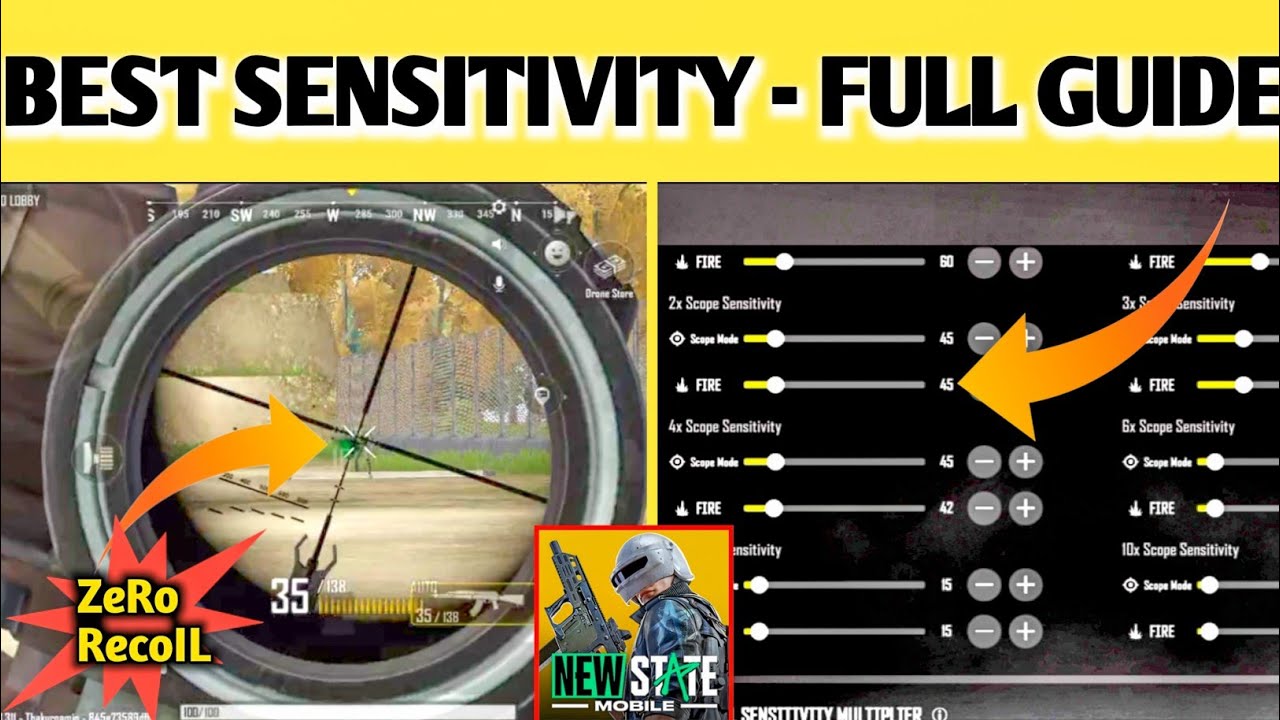 NEW STATE ZERO RECOIL SENSITIVITY SETTINGS GYROSCOPE | BEST SENSITIVITY SETTING | PUBG NEW STATE