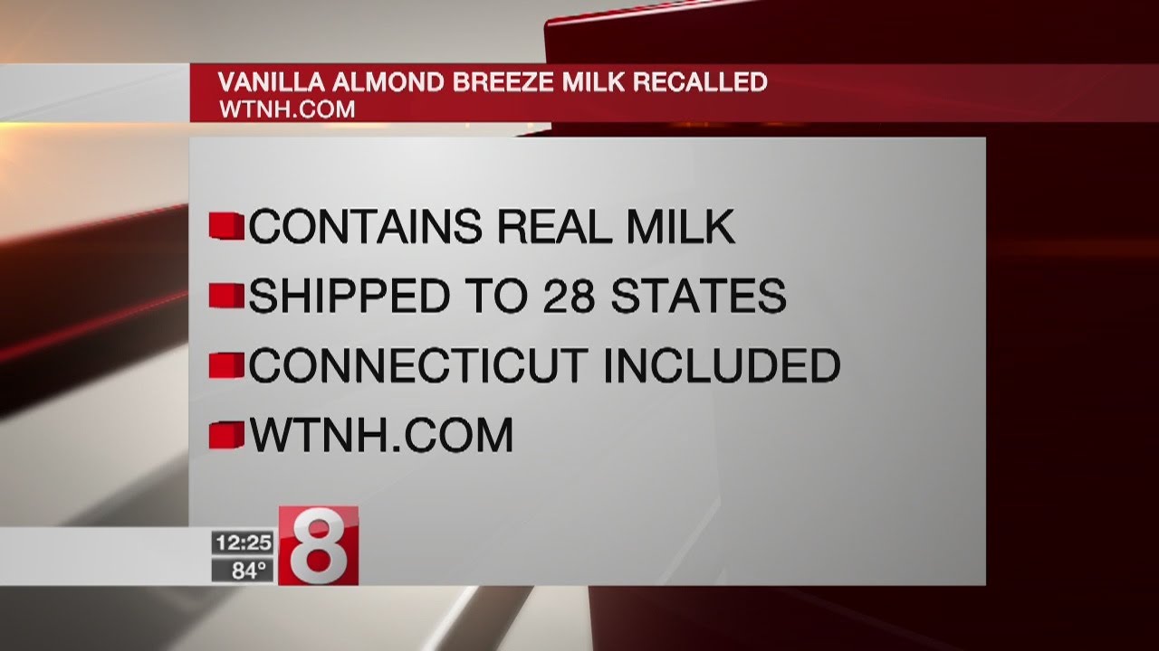 Blue Diamond recalls Vanilla Almond Breeze for containing real milk