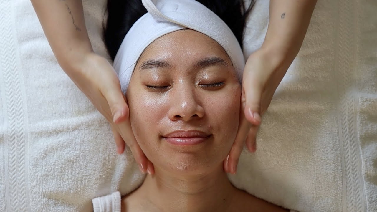 asmr whisper facial treatment after a year