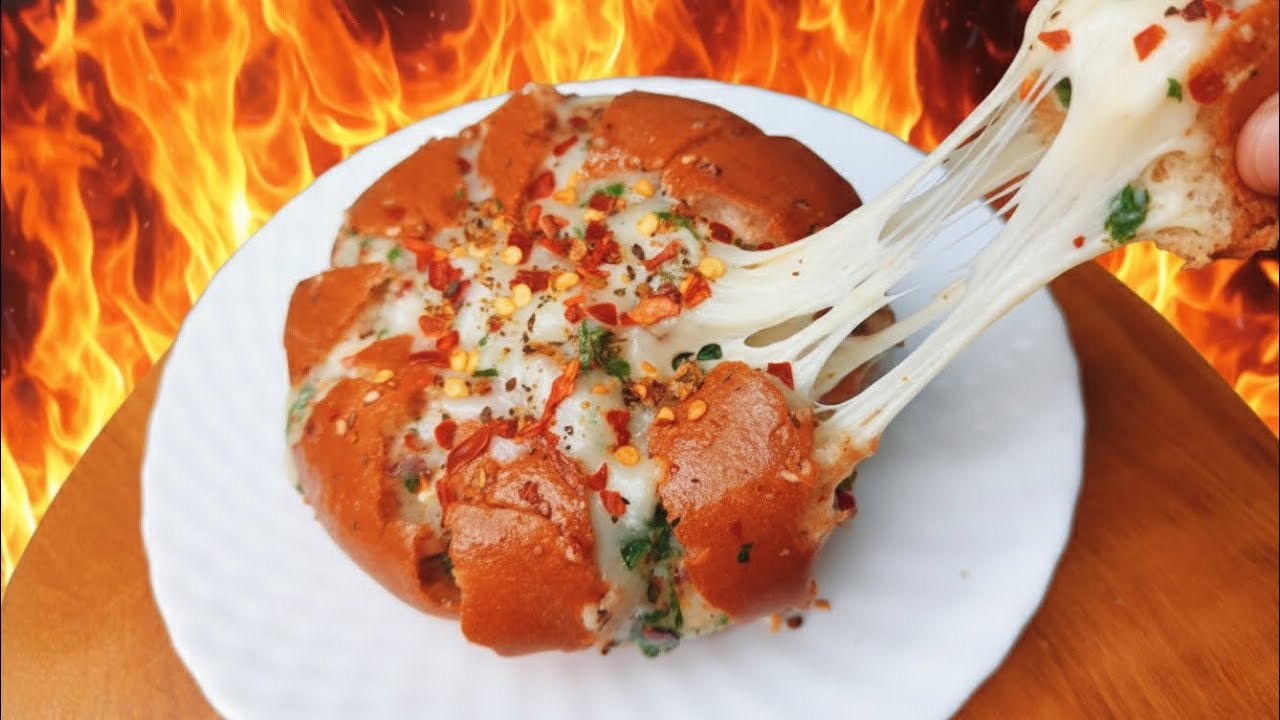 Garlic Bread so cheesy, it’s on FIRE! 🔥🧀