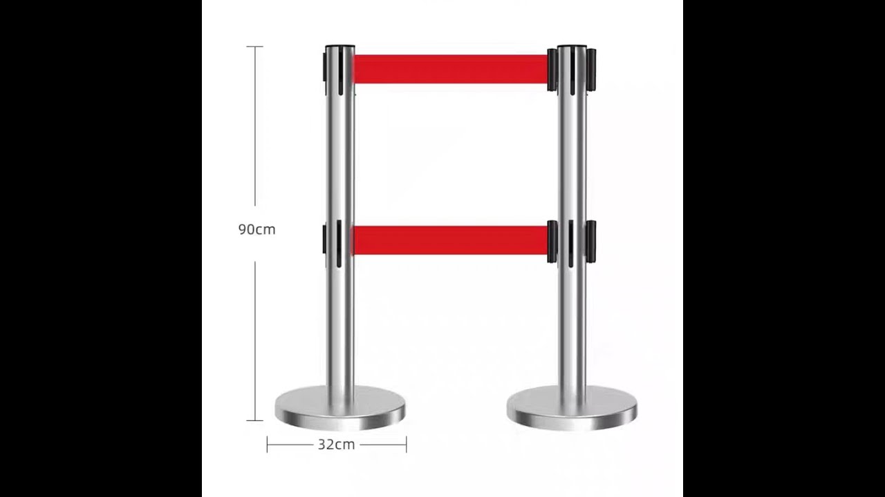 Queue UP (Q-UP) Stand, Stainless Steel double Belt Queue Pole, Q UP Stand: 1m(H), Belt 2m(L)