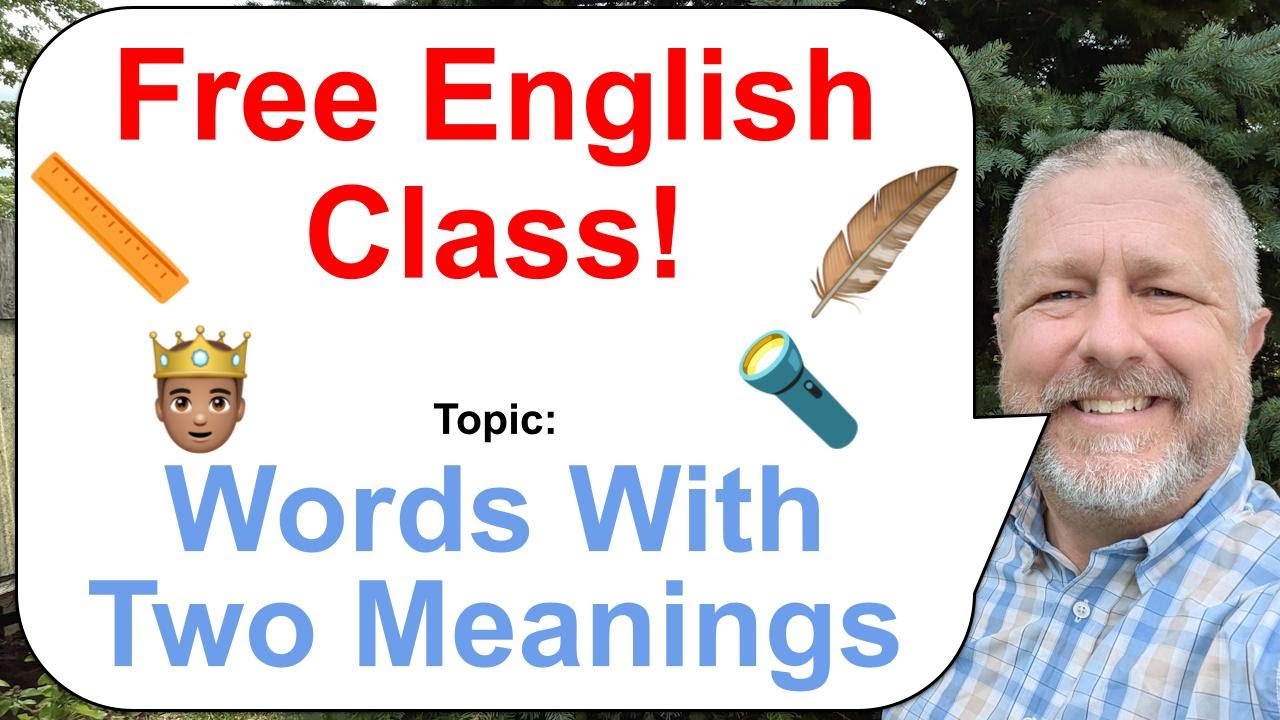 Let's Learn English! Topic: Words with Two Meanings! 🤴🏾📏🔦
