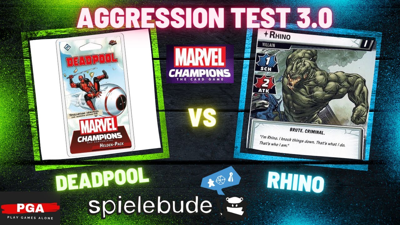 Marvel Champions Deadpool vs Rhino | Solo Let's Play Aggression-Deck Test 3.0 (DEUTSCH)