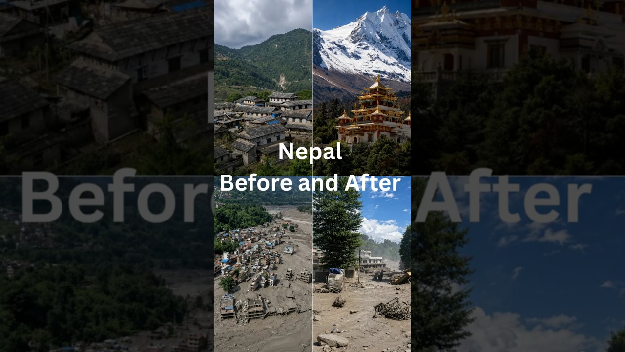 Nepal Floods 2026 | Before & After: How the Landscape Changed #nepal #flashflood #geography #shorts