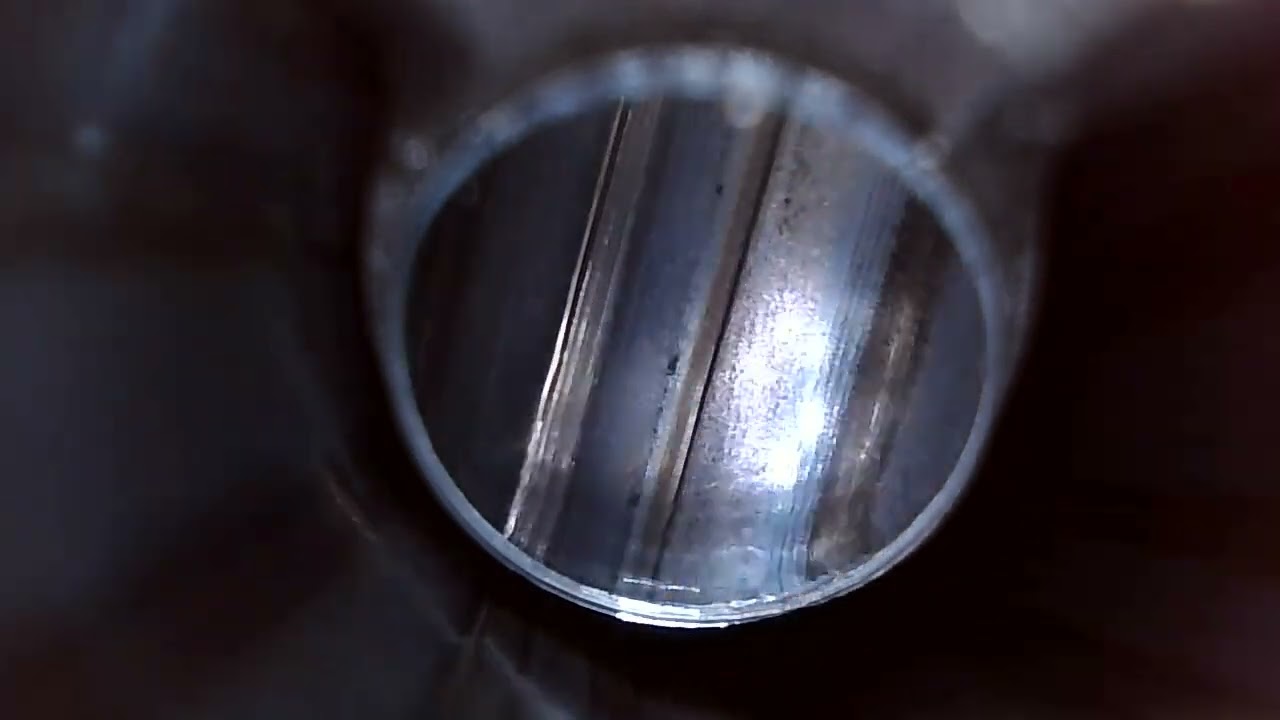 Tikka CTR 6.5 Creedmoor stainless barrel borescope shows blue stain after copper removal.
