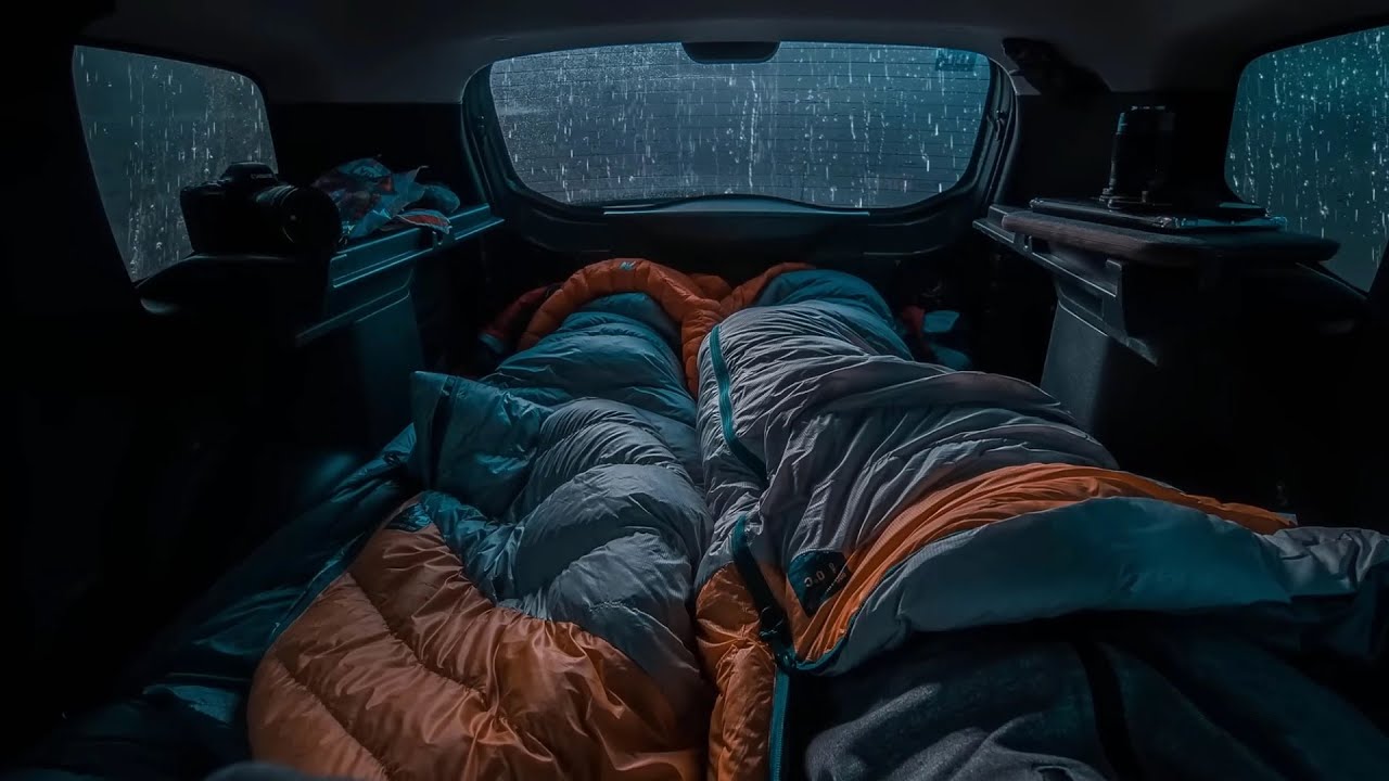 Experience Deep, Refreshing Sleep with Torrential Rain & Thunder on a Car in the Rainforest at Night